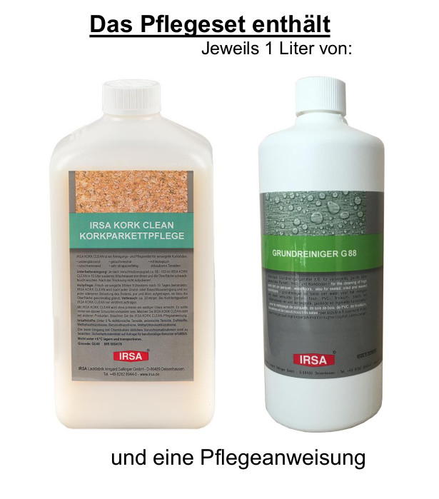 IRSA-Pflegeset-Nr-4-Inhalt IRSA Pflegeset Nr. 4 - Versiegelte Korkböden