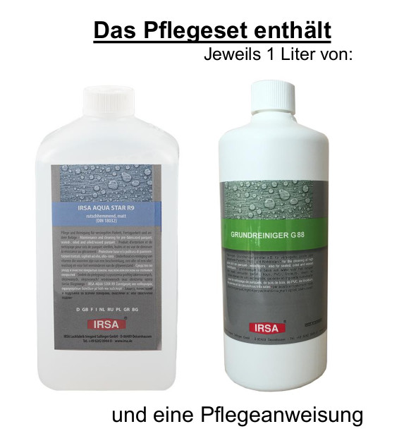 IRSA Pflegeset Nr. 6 - für versiegeltes oder geöltes Parkett, Fertigparkett, Böden, etc.