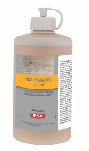 IRSA Pflegeöl neutral für hell eingefärbte Böden mit Sprüher